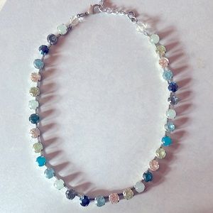 Authentic Sabika Fun Chocker with different colors of blues, white, lime.